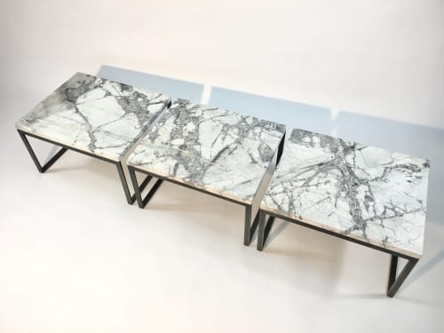 Marble and Steel Coffee Table | Tables by Michael Daniel Metal Design. Item made of steel & marble