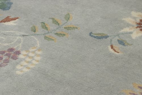 Rug & Kilim’s Chinese Art Deco Rug, Soft Gray-Blue | Area Rug in Rugs by Rug and Kilim