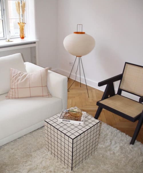 Cube Table, Creme | End Table in Tables by IKON KØBENHAVN. Item made of wood & ceramic compatible with minimalism and modern style