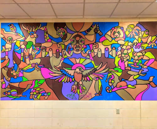 “Gift Of Life” Mural | Murals by Ken Brown | Ronald Reagan Elementary School in New Berlin. Item made of synthetic