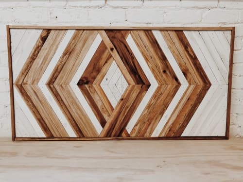 2X4 3-D Rectangle White and Natural | Decorative Objects by Aleksandra Zee. Item composed of wood in minimalism or contemporary style