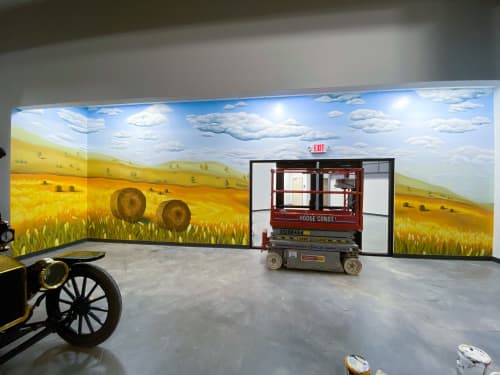 Farm Scene by Ali Hval at Antique Car Museum of Iowa, Coralville