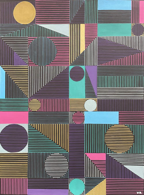 Contrast #2 | Oil And Acrylic Painting in Paintings by Veronica Romualdez. Item composed of paper compatible with minimalism and contemporary style