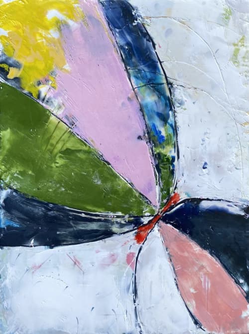 Abstract, colorful and bright encaustic painting | Oil And Acrylic Painting in Paintings by Heather Kirtland. Item composed of canvas