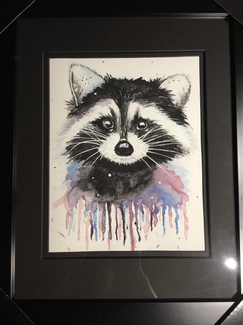 Raton Laveur | Watercolor Painting in Paintings by Maurice Dionne FINEART. Item made of paper