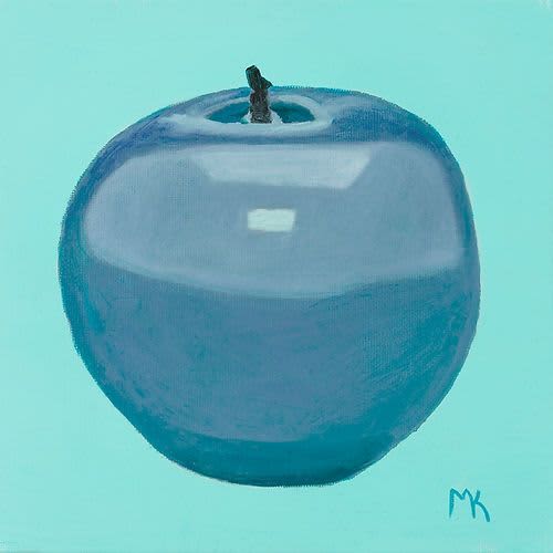 Blue Apple (Print) | Prints in Paintings by Michelle Keib Art. Item made of paper