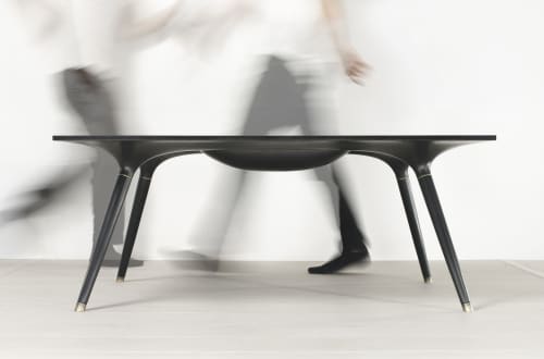 Coffee Table 001 | Tables by KISCOP. Item made of walnut & leather