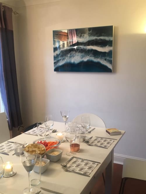 Crashing Waves | Mixed Media by Art By Skevi. Item composed of wood & synthetic
