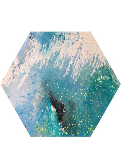 Celestial Rain and Sublime Rush | Oil And Acrylic Painting in Paintings by Virginia Burke | Dr Beldholm - Body Contouring Surgeon in Lorn. Item composed of canvas