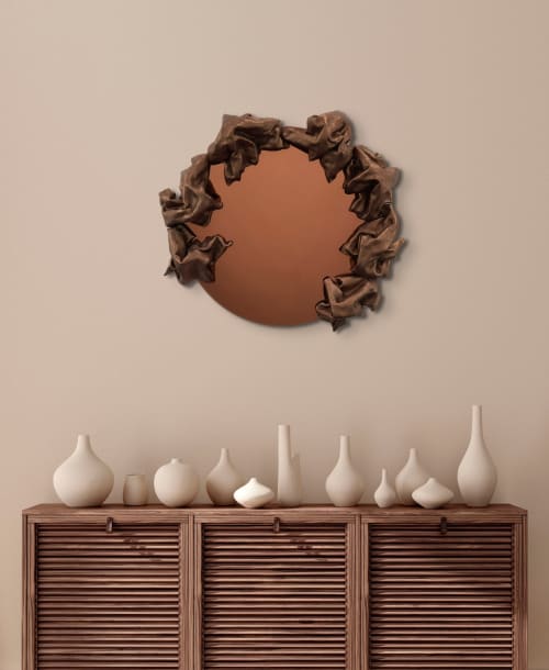 Reflexions Collection Mirror | Decorative Objects by Ted VanCleave Studio. Item composed of fabric and glass