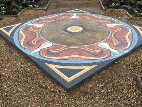 Epping Forest District Museum Tudor Rose Mosaic | Public Mosaics by Paul Siggins - The Mosaic Studio | Epping Forest District Museum in Waltham Abbey. Item composed of stone