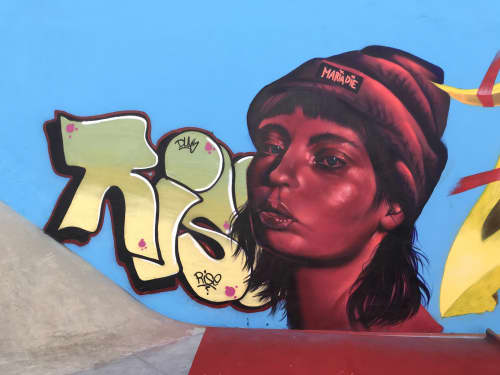 Skater Woman | Paintings by Maria Die | Skatepark Armilla in Armilla