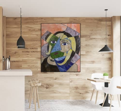 FATIMA - HAND MADE GLASS MOSAIC ARTWORK | Mixed Media by artisticmosaicdesigns. Item composed of glass in art deco style