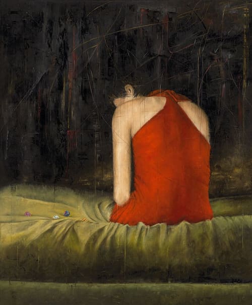 Erica Hopper "Italian Marbles" | Oil And Acrylic Painting in Paintings by YJ Contemporary Fine Art | YJ Contemporary Fine Art in East Greenwich. Item made of synthetic