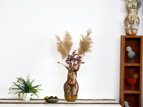 Handmade Ceramic Curvy woman Body Vase | Sculptures by NUNTCHI. Item composed of ceramic in art deco style