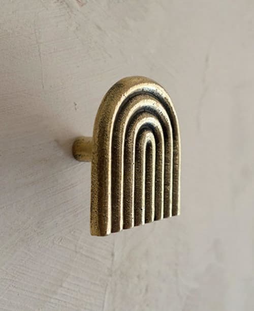 Brass Decorative Wall Hook And Towel Hanger N09 | Hardware by Mi&Gei Hardware Design Studio. Item composed of brass