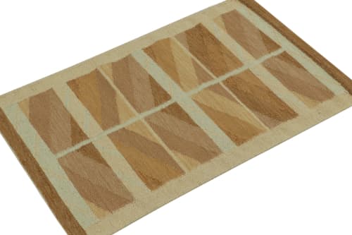 Rug & Kilim’s Scandinavian Rug with Beige-Brown & Gold | Area Rug in Rugs by Rug and Kilim