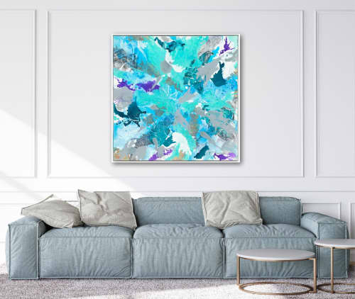 Aqua Tango | Oil And Acrylic Painting in Paintings by Shazia Imran | AAD Art Gallery - Australian Art & Design in The Rocks