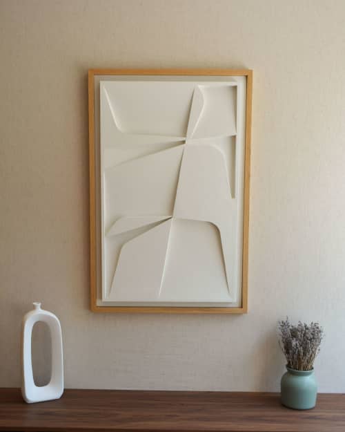 No. 112 Japandi Plaster Wall Relief - Scandinavian Decor | Wall Sculpture in Wall Hangings by Joseph A