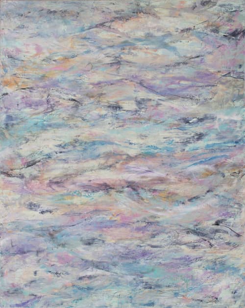 Waves 2 | Oil And Acrylic Painting in Paintings by Jill Krutick | Manolis Projects in Miami. Item composed of canvas and synthetic