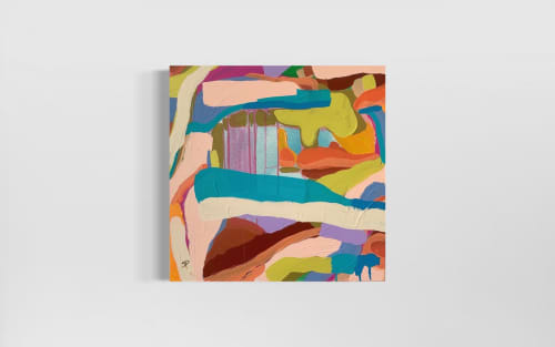 Deconstructed Landscape | Oil And Acrylic Painting in Paintings by Shiri Phillips Designs. Item made of canvas