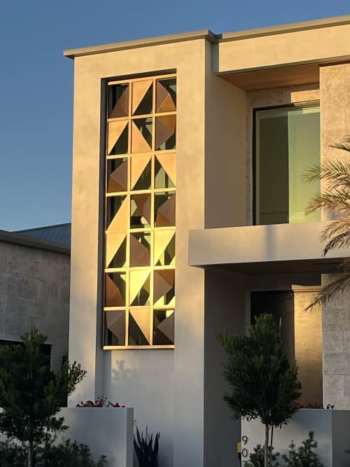 Custom aluminum exterior privacy screen | Divider in Decorative Objects by Avidon Design. Item made of steel works with minimalism & contemporary style