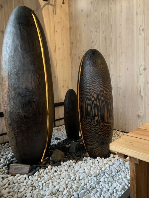 HIKARI TO KAGE | Sculptures by In Element Designs | Octopus's Garden Restaurant in Vancouver. Item composed of wood