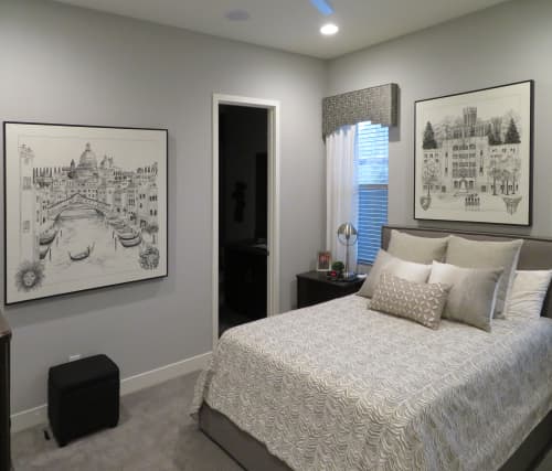 Commissioned Graphite & Ink Renderings on Prepared Wood Panels | Drawings by Sue Averell. Item made of wood