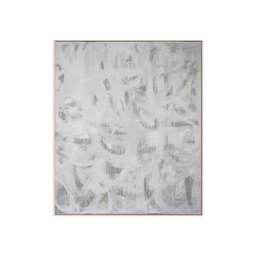 Etnografica Bianco A | Oil And Acrylic Painting in Paintings by Kim Fonder. Item made of fabric