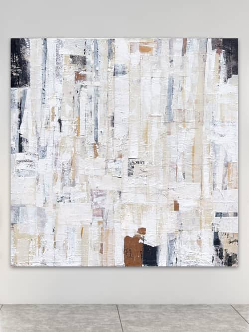 The Lark | Mixed Media by Adam Collier Noel. Item made of canvas with paper works with contemporary & rustic style