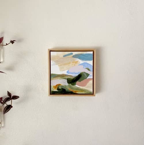 “the mountain” 8”x8” | Oil And Acrylic Painting in Paintings by Quinn Dimitroff. Item made of canvas with synthetic