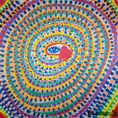 Mandala | Oil And Acrylic Painting in Paintings by Paintings by Peter LoCascio. Item in art deco style