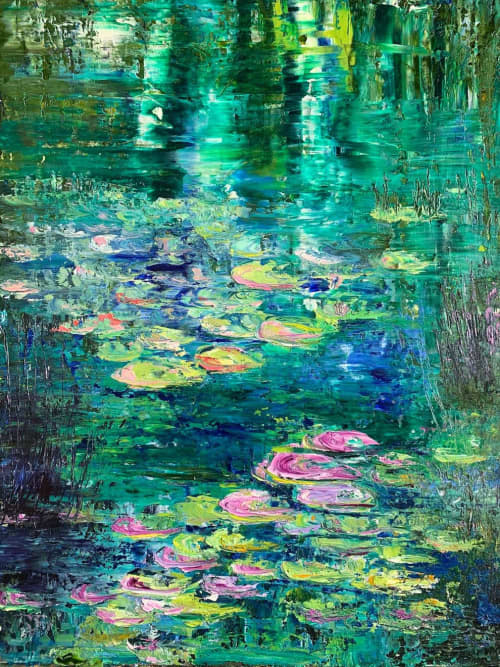 Giverny | Oil And Acrylic Painting in Paintings by Checa Art. Item composed of canvas