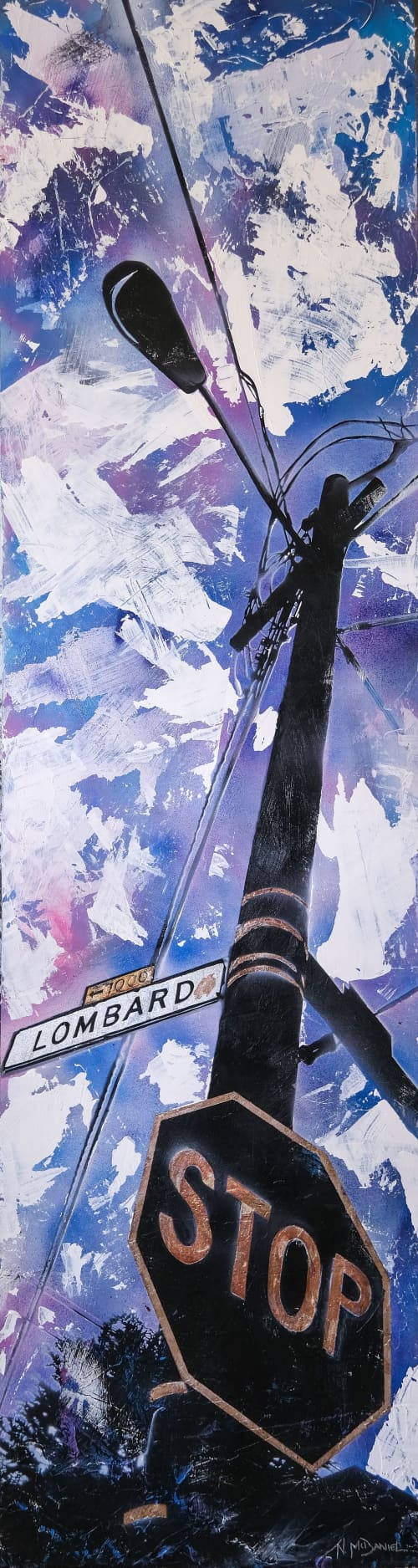 Lombard Street | Oil And Acrylic Painting in Paintings by Nichole McDaniel. Item made of wood with synthetic