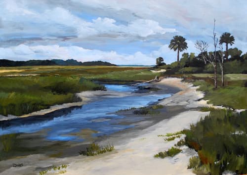 Fort George River Inlet (Original) | Oil And Acrylic Painting in Paintings by Keith Doles