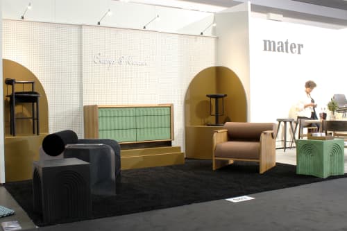 ICFF 2019 | Armchair in Chairs by Crump & Kwash | Jacob K. Javits Convention Center, NYC in New York. Item made of wood with synthetic