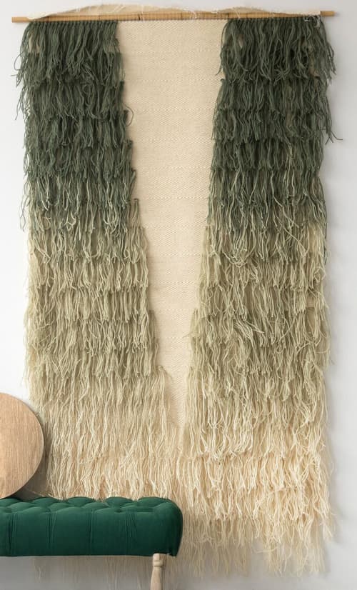 Zafer - Tapestry Woven Wall Art | Wall Hangings by Lale Studio & Shop. Item made of bamboo & wool compatible with boho and contemporary style