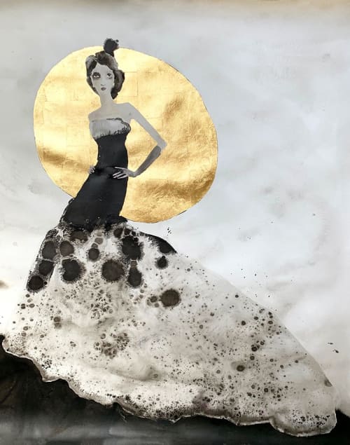 August | Mixed Media by Bridget Davies Art. Item composed of paper