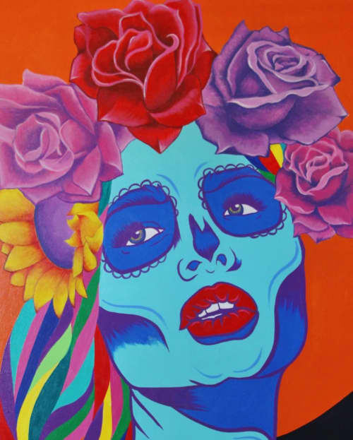 "Diosa" Painting | Oil And Acrylic Painting in Paintings by Cecilia Paints. Item made of canvas works with contemporary & urban style