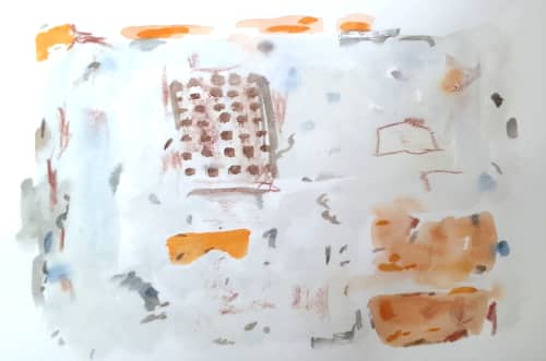 Abstract art 18 | Watercolor Painting in Paintings by Cumin Studio. Item made of paper works with boho & minimalism style