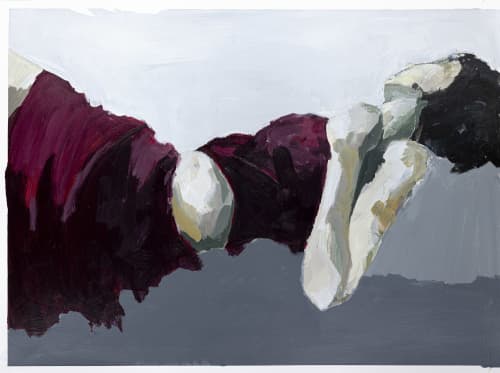 woman in burgundy | Prints by Jane Feil Art. Item composed of paper