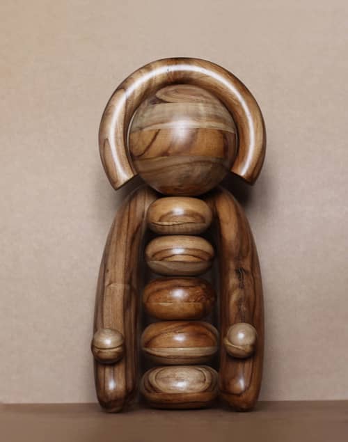 EARTH Wooden Totem | Sculptures by Creating Comfort Lab. Item made of wood works with contemporary & japandi style