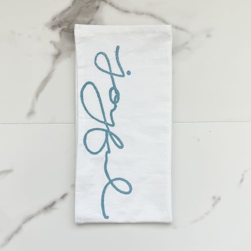 Tea Towel - Joyful, Saltwater | Linens & Bedding by Mended. Item composed of cotton