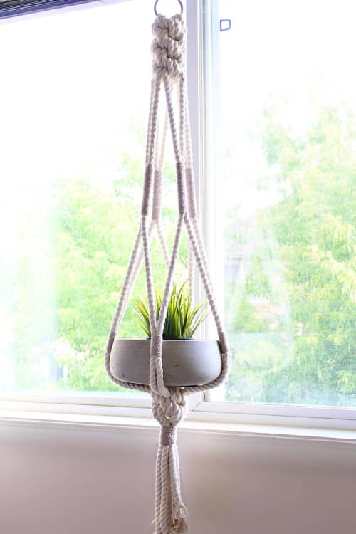 Large Macrame Plant Hanger, Hanging Planter, Color Block by