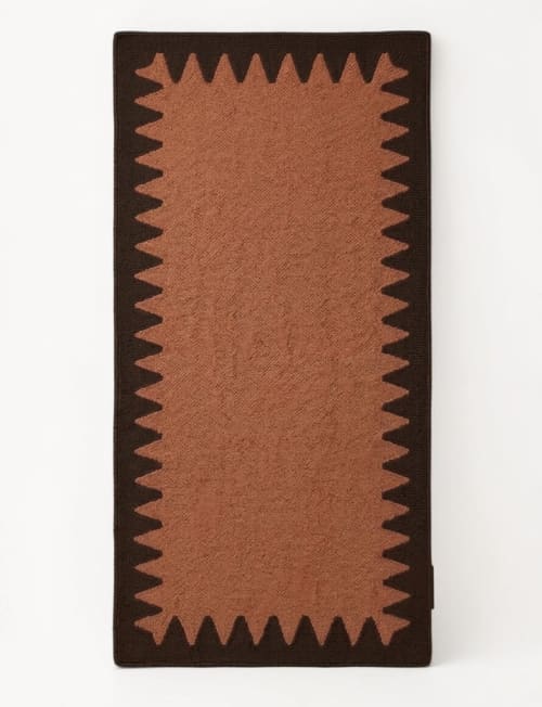 Handwoven Woolen Runner Rug | Rugs by Evergreen Carpets. Item composed of wool in boho or minimalism style