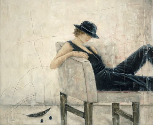 Erica Hopper "My Time" | Oil And Acrylic Painting in Paintings by YJ Contemporary Fine Art | YJ Contemporary Fine Art in East Greenwich. Item made of canvas