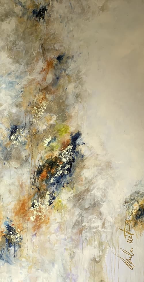 Goldie 🔴 | Oil And Acrylic Painting in Paintings by Darlene Watson Abstract Artist. Item composed of canvas & synthetic