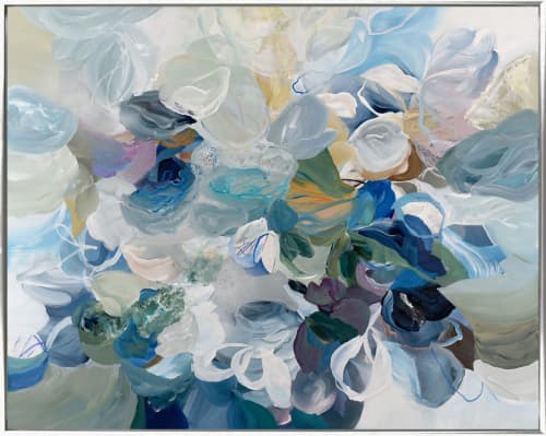 Peony Power No. 21 - SOLD | Oil And Acrylic Painting in Paintings by Cat Tesla. Item made of canvas works with contemporary & coastal style