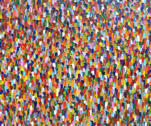 "Colorburst" 60x72" Oil on canvas | Oil And Acrylic Painting in Paintings by Melissa Ellis Art. Item made of canvas with synthetic