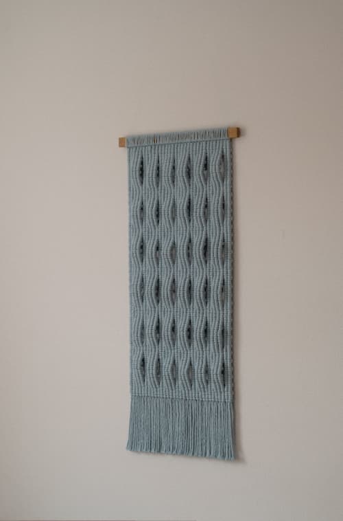 River Waves | Wall Sculpture in Wall Hangings by Versh Gallery. Item composed of wood and cotton in minimalism or japandi style
